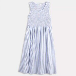 SOLD! Croft & Barrow Smocked Midi Sundress, Blue and White, petite medium